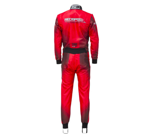 Red racing suit with 'RedSpeed' branding on a white background