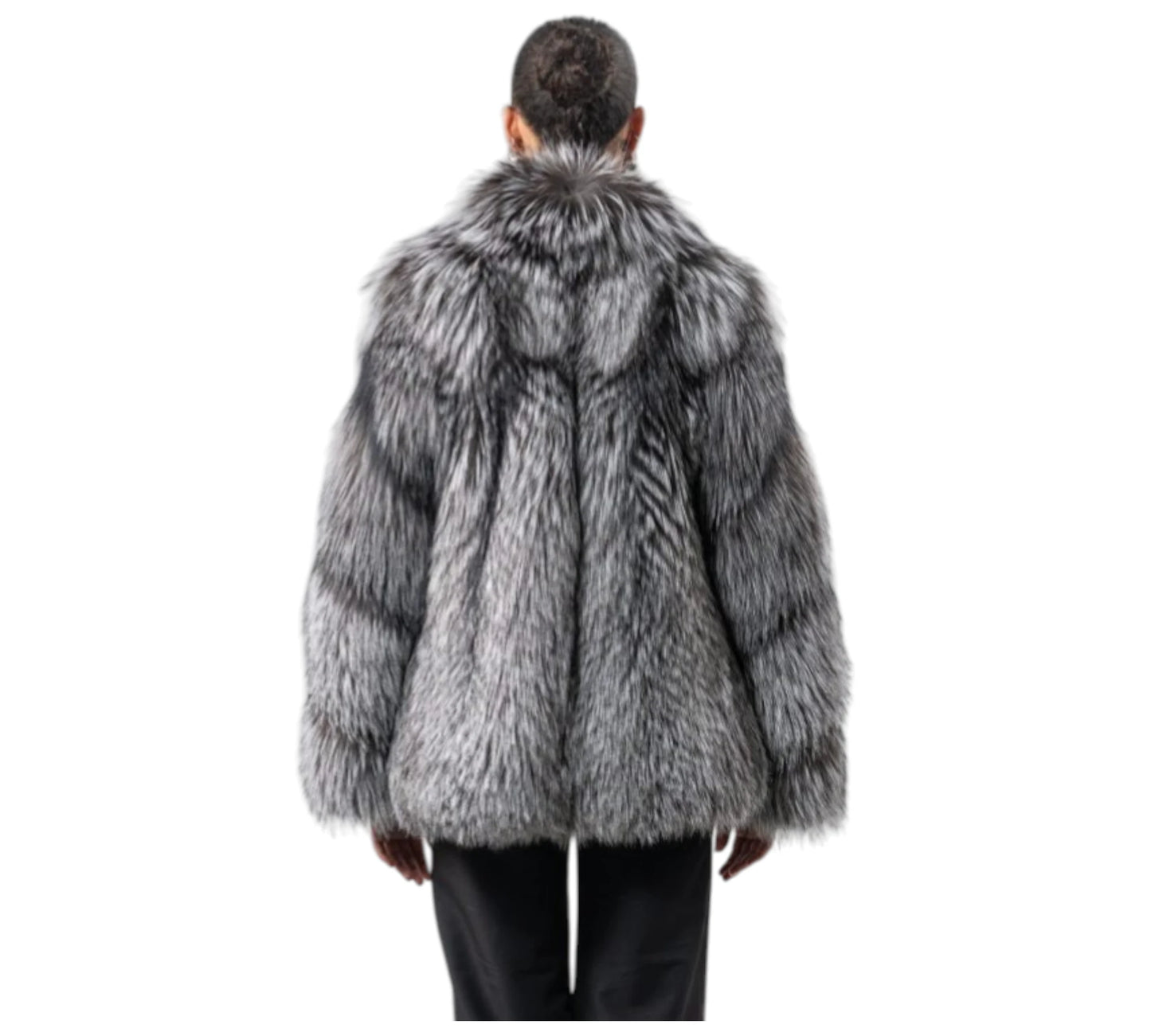 Silver Fox Fluffy Fur Jacket