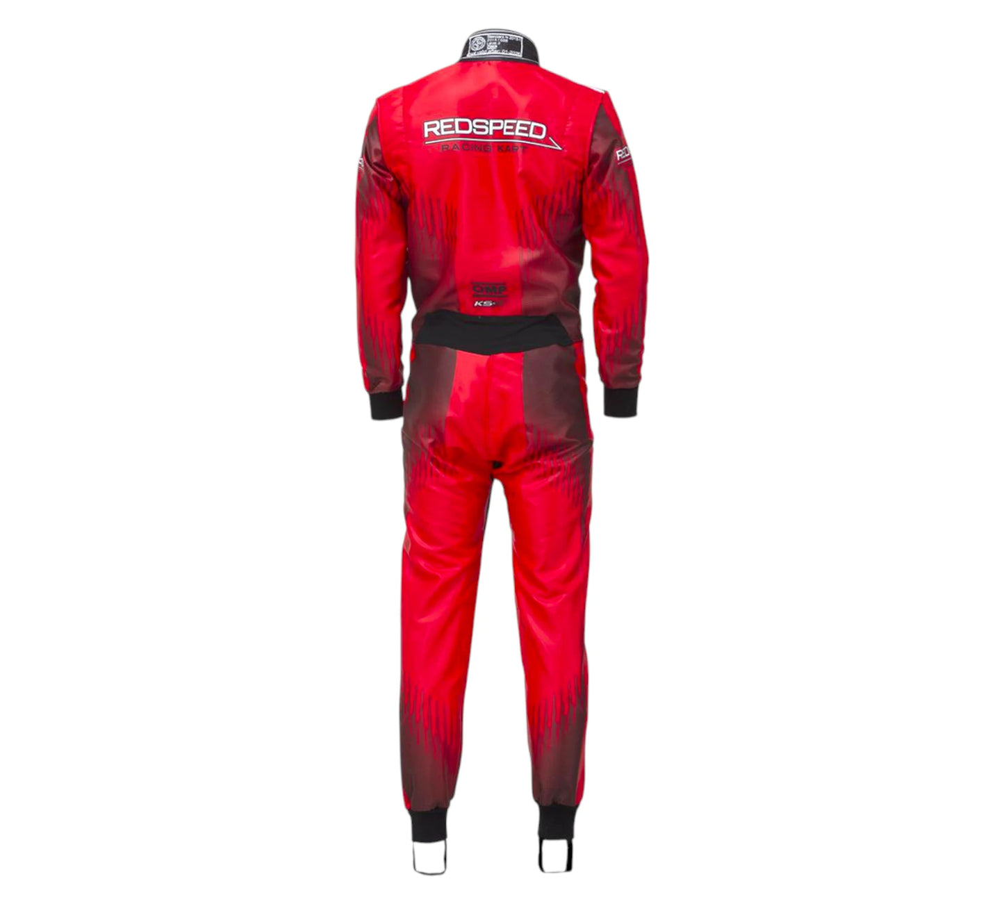 Red racing suit with 'RedSpeed' branding on a white background