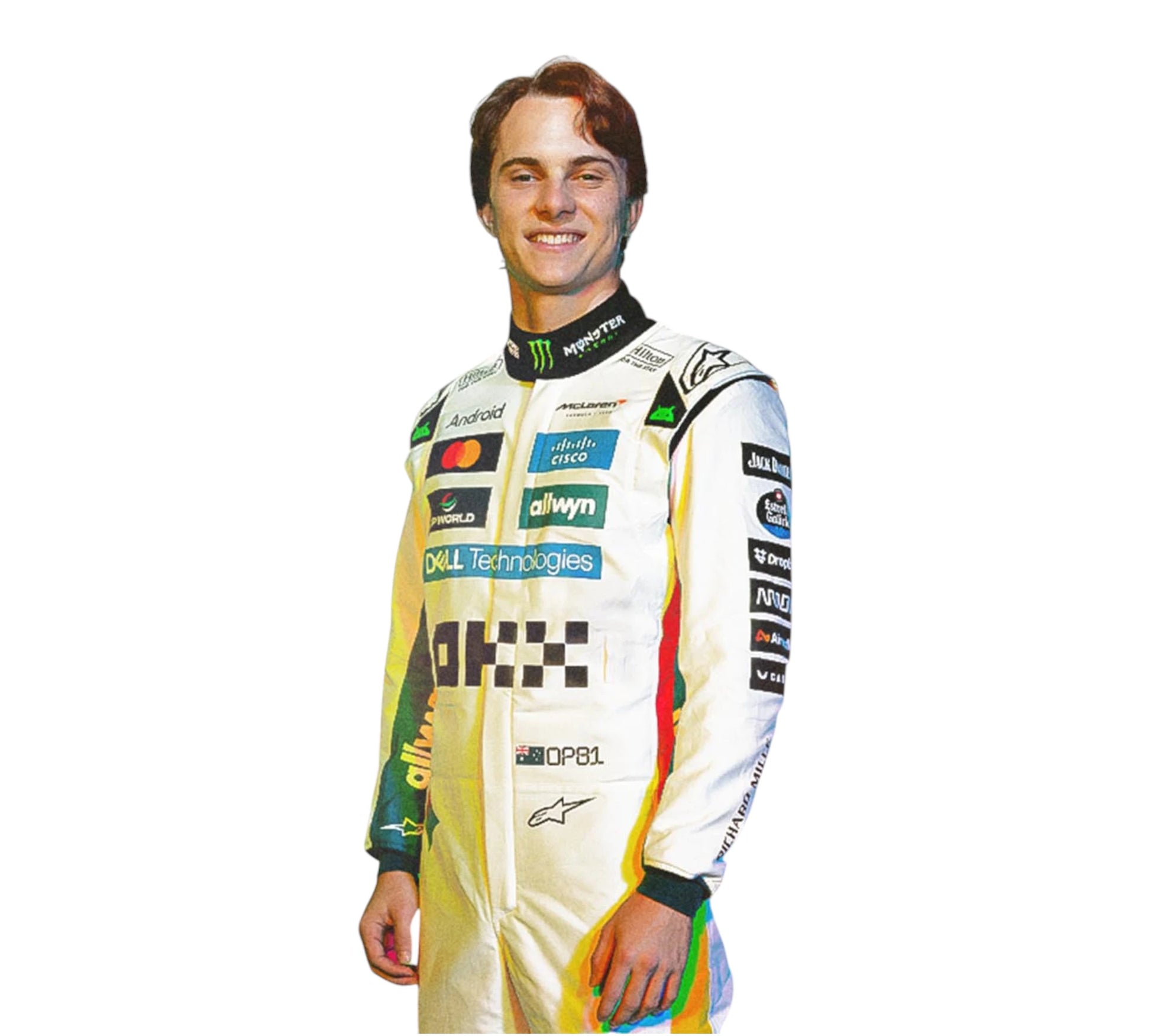 New 2025 Oscar Piastri Google Gemini McLaren F1 Team Replica Racing Suit