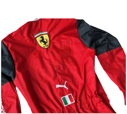Red jacket with Ferrari logo and Puma branding on a white background