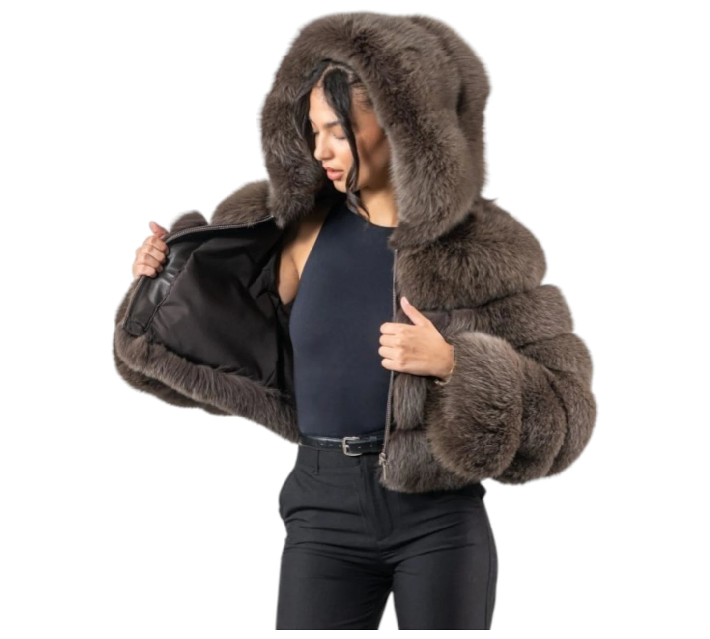 Brown Fox Fur Jacket