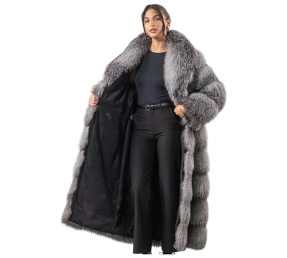 Layered Blue Frost Fox Fur Coat