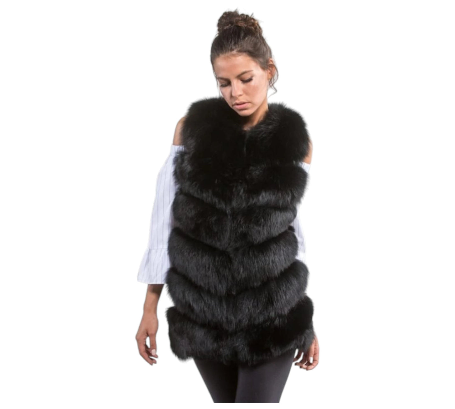 Black Fox Fur Vest