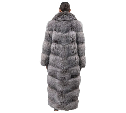 Layered Blue Frost Fox Fur Coat