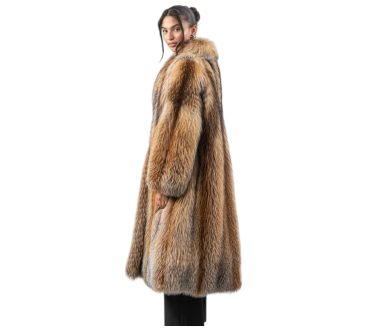 Gold Cross Fox Fur Coat