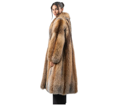 Gold Cross Fox Fur Coat