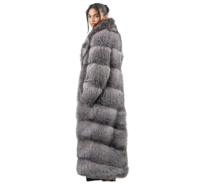 Layered Blue Frost Fox Fur Coat