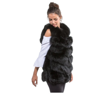 Black Fox Fur Vest
