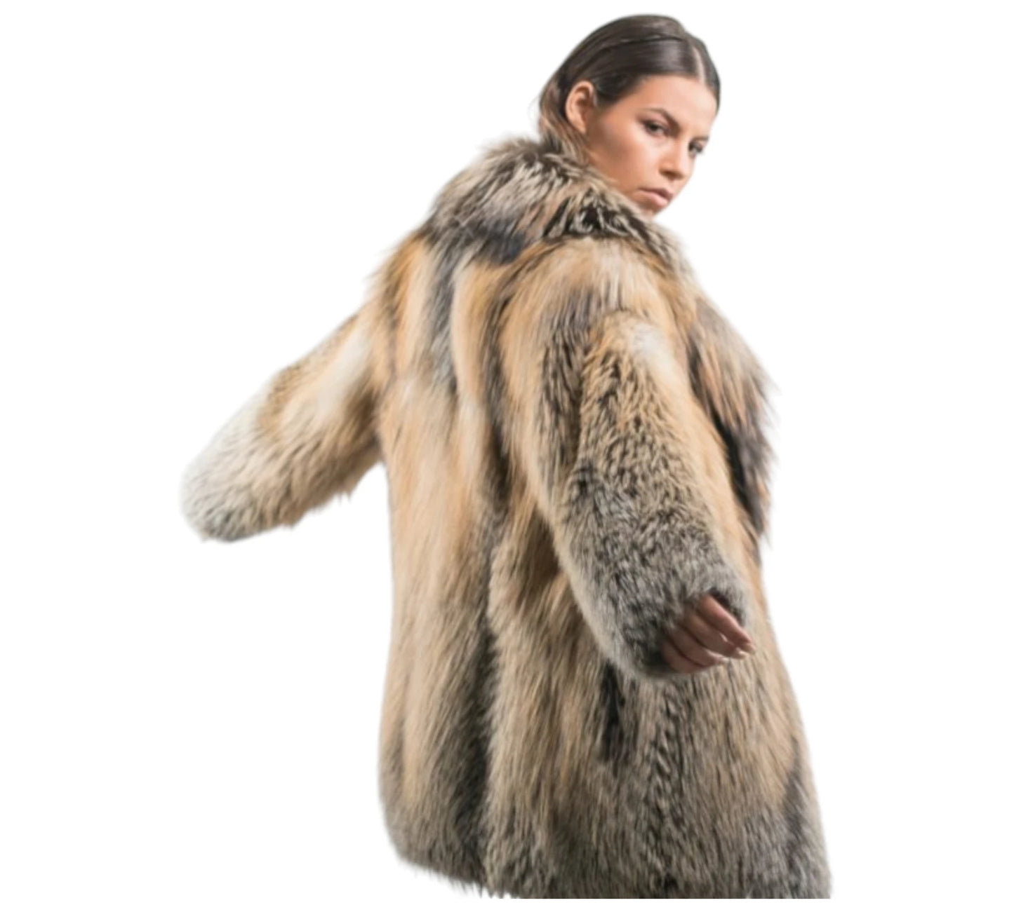 Gold Cross Fox Fur Jacket