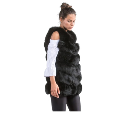Black Fox Fur Vest