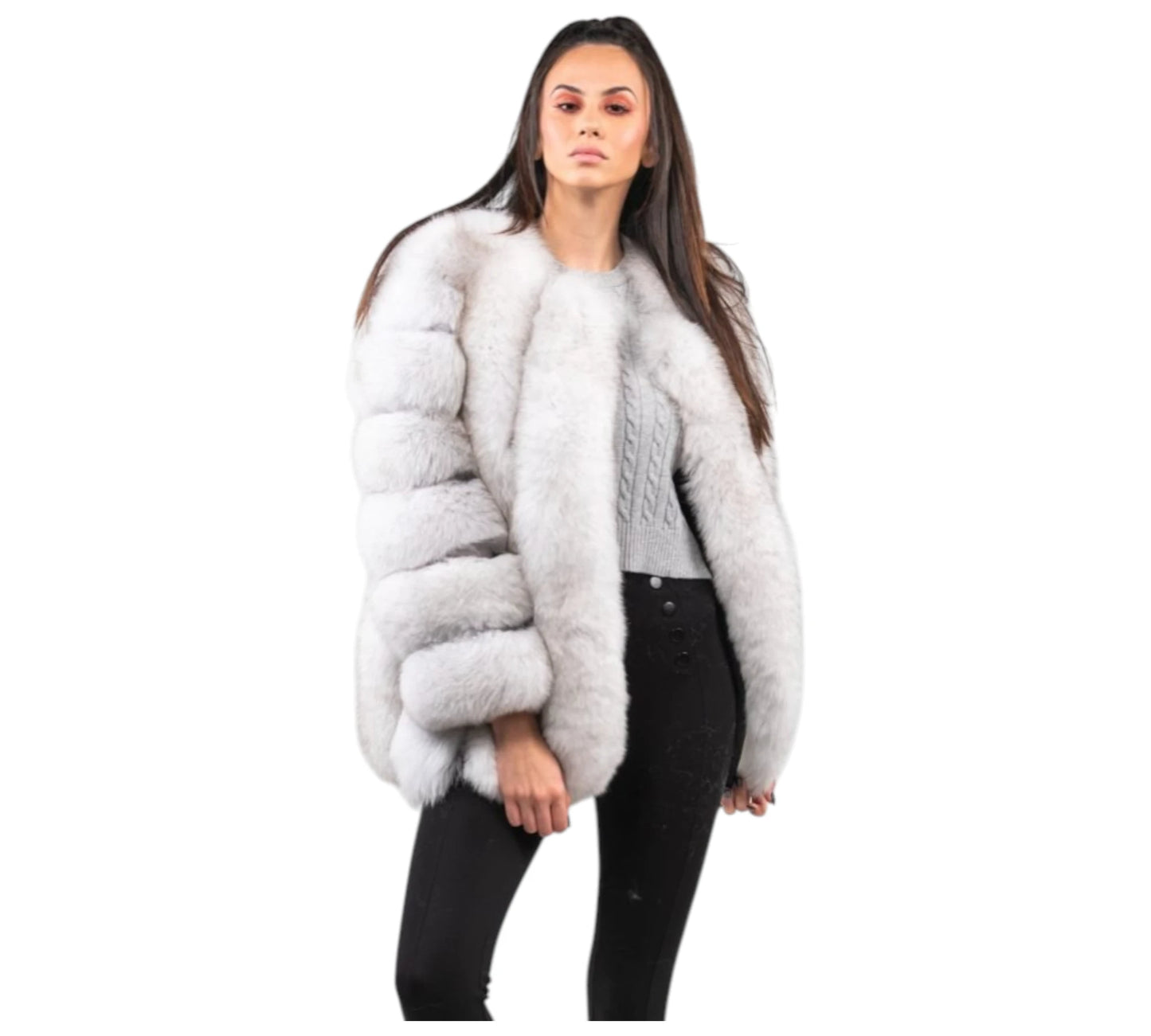 White Fox Fur Jacket