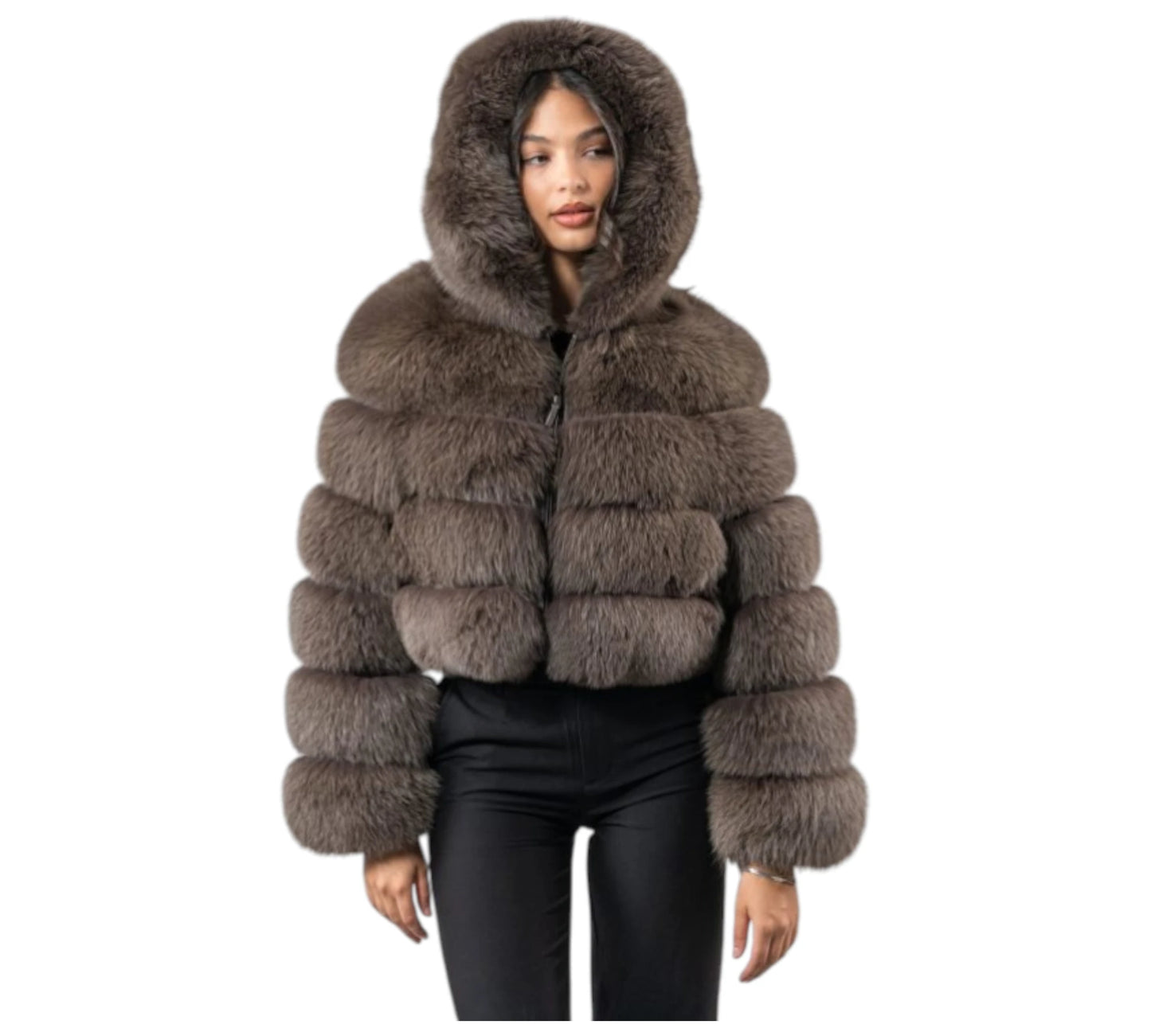 Brown Fox Fur Jacket