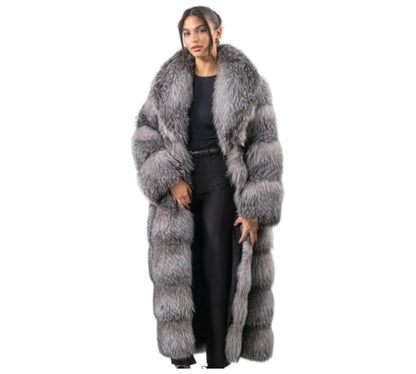Layered Blue Frost Fox Fur Coat