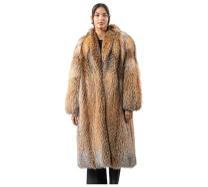 Gold Cross Fox Fur Coat