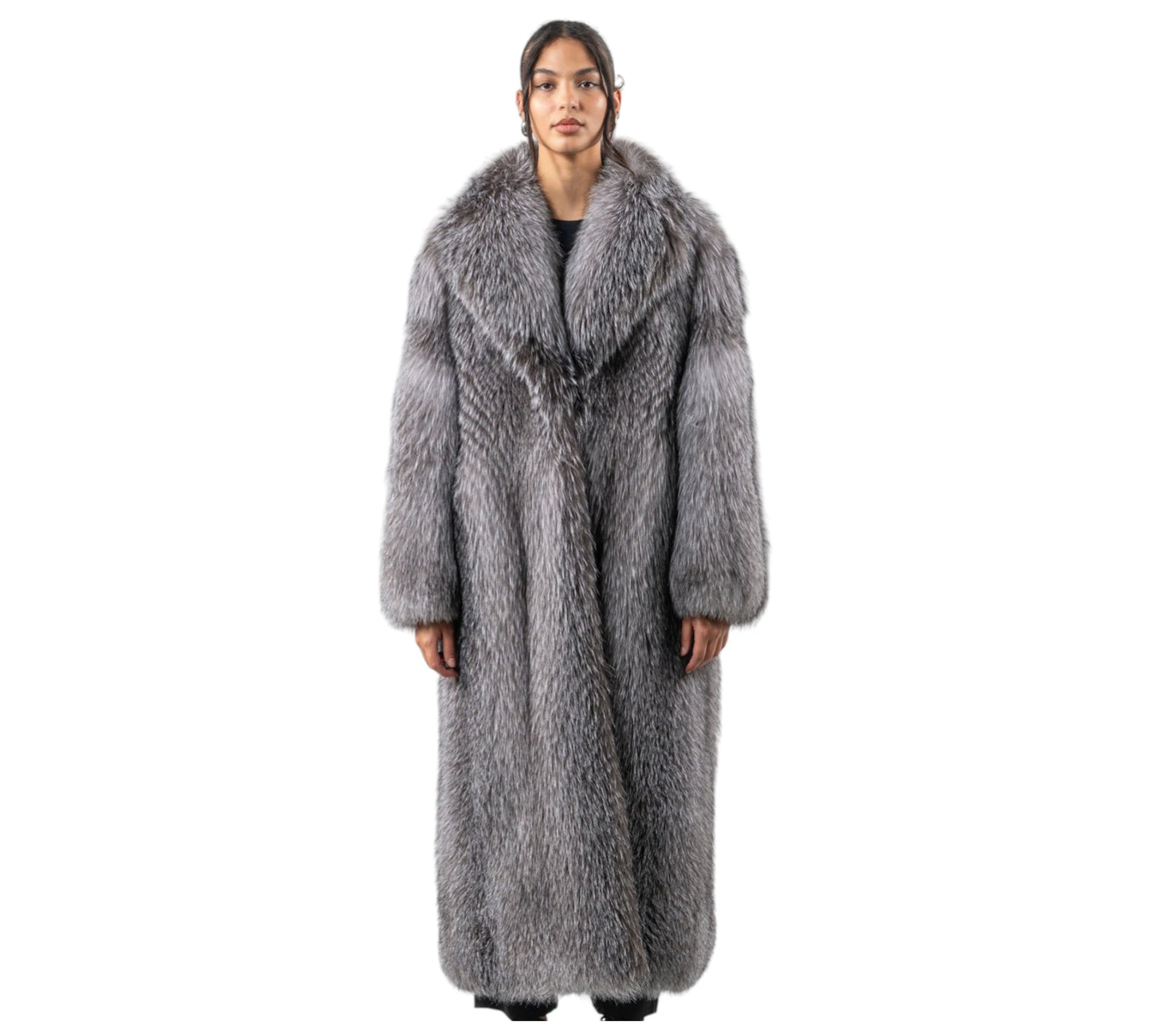 Full Length Blue Frost Fox Fur Coat
