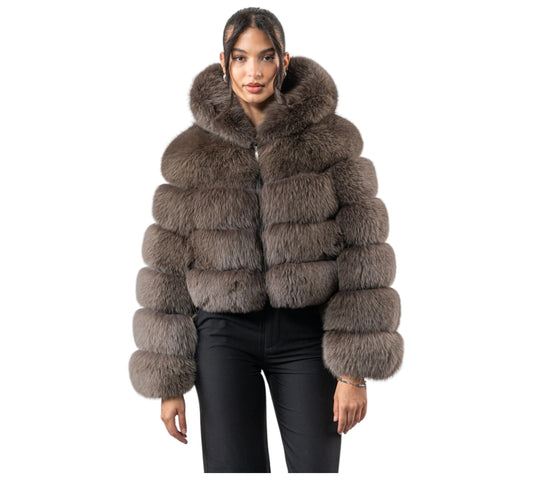 Brown Fox Fur Jacket