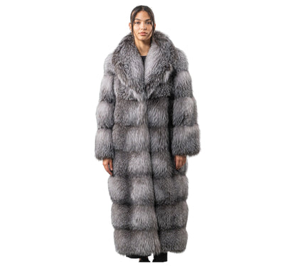 Layered Blue Frost Fox Fur Coat