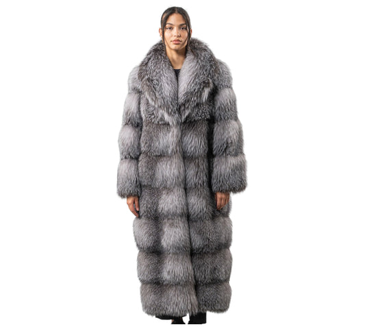 Layered Blue Frost Fox Fur Coat