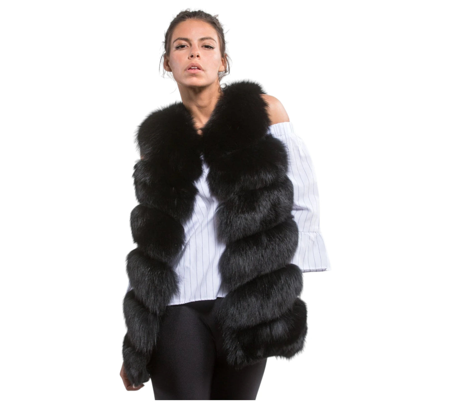 Black Fox Fur Vest