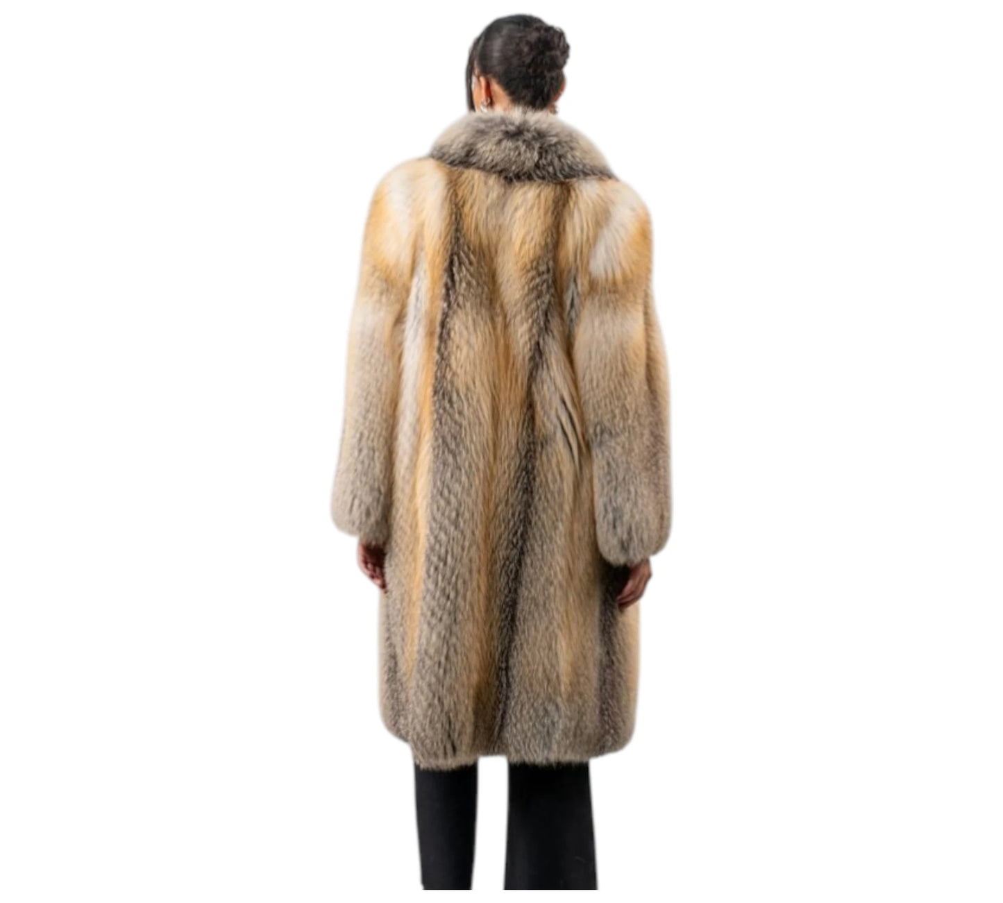 Golden Island Fox Fur Long Jacket