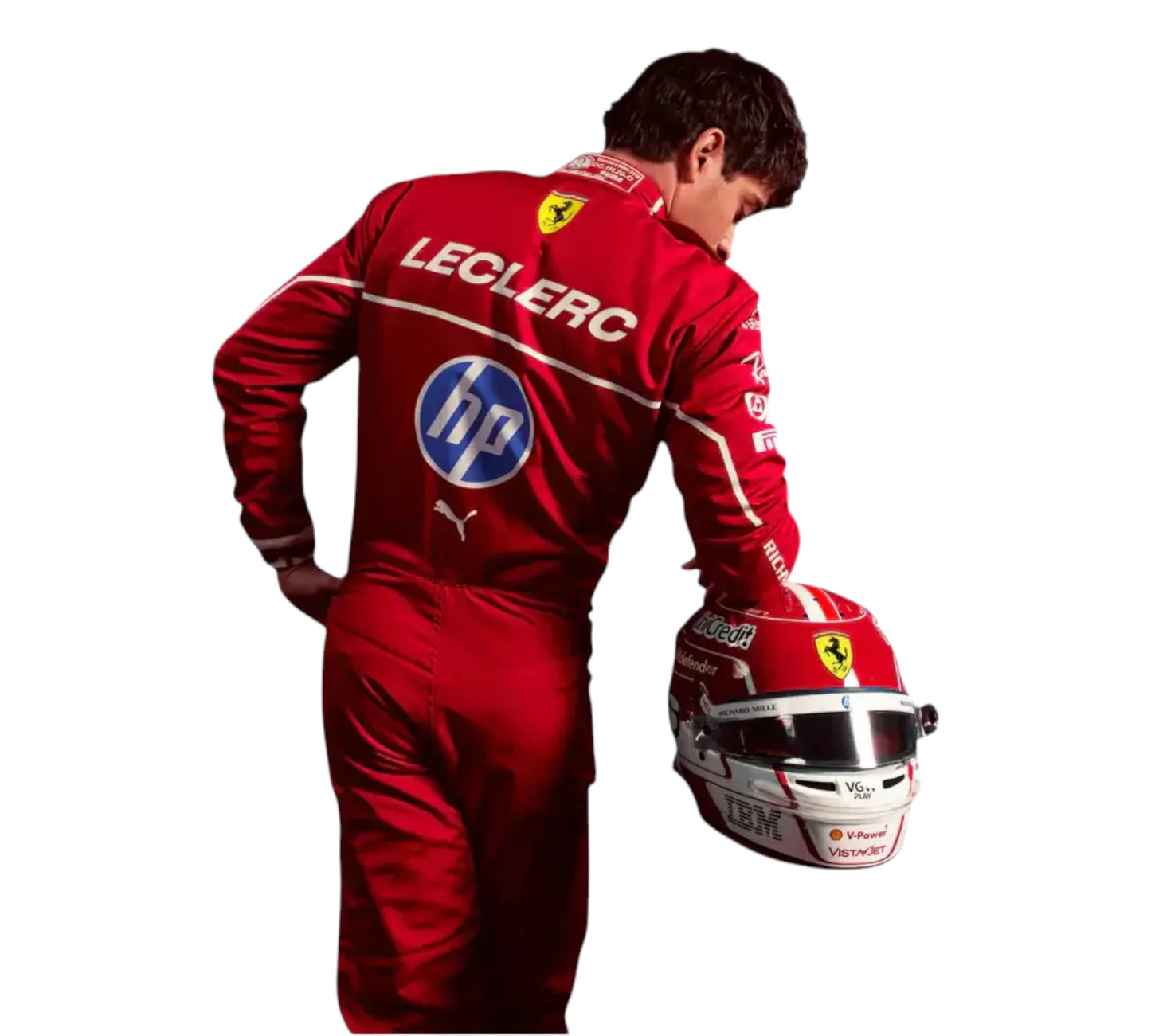 New 2025 Charles Leclerc Scuderia Ferrari HP F1 Racing Suit