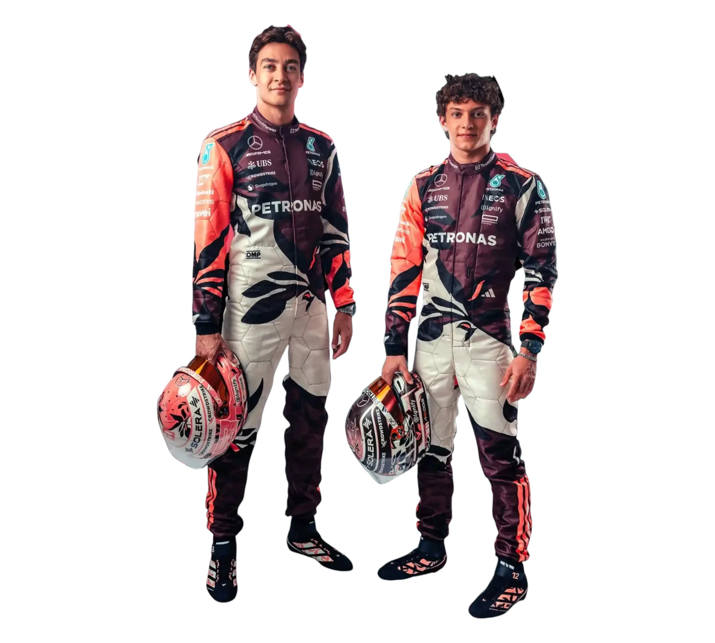 New 2025 Andrea Kimi Antonelli & George Russell Miami GP Mercedes F1 Replica Racing Suit