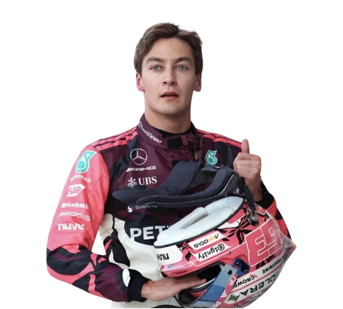 New 2025 George Russell Mercedes Miami GP F1 Racing Suit