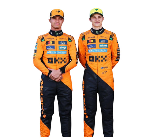 New 2025 Lando Norris & Oscar Piastri McLaren F1 Team Replica Racing Suit