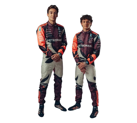 New 2025 Andrea Kimi Antonelli & George Russell Miami GP Mercedes F1 Replica Racing Suit