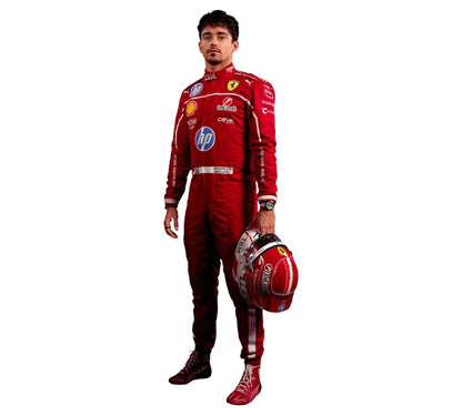 New 2025 Charles Leclerc Scuderia Ferrari HP F1 Racing Suit