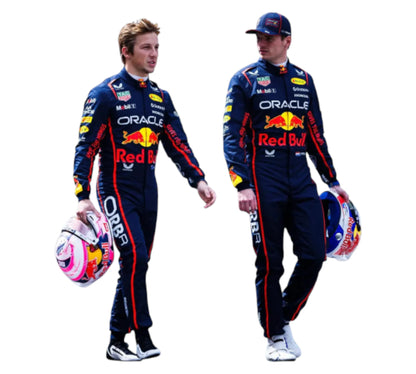 New 2025 Max Verstappen & Liam Lawson Red Bull F1 Team Racing Suit