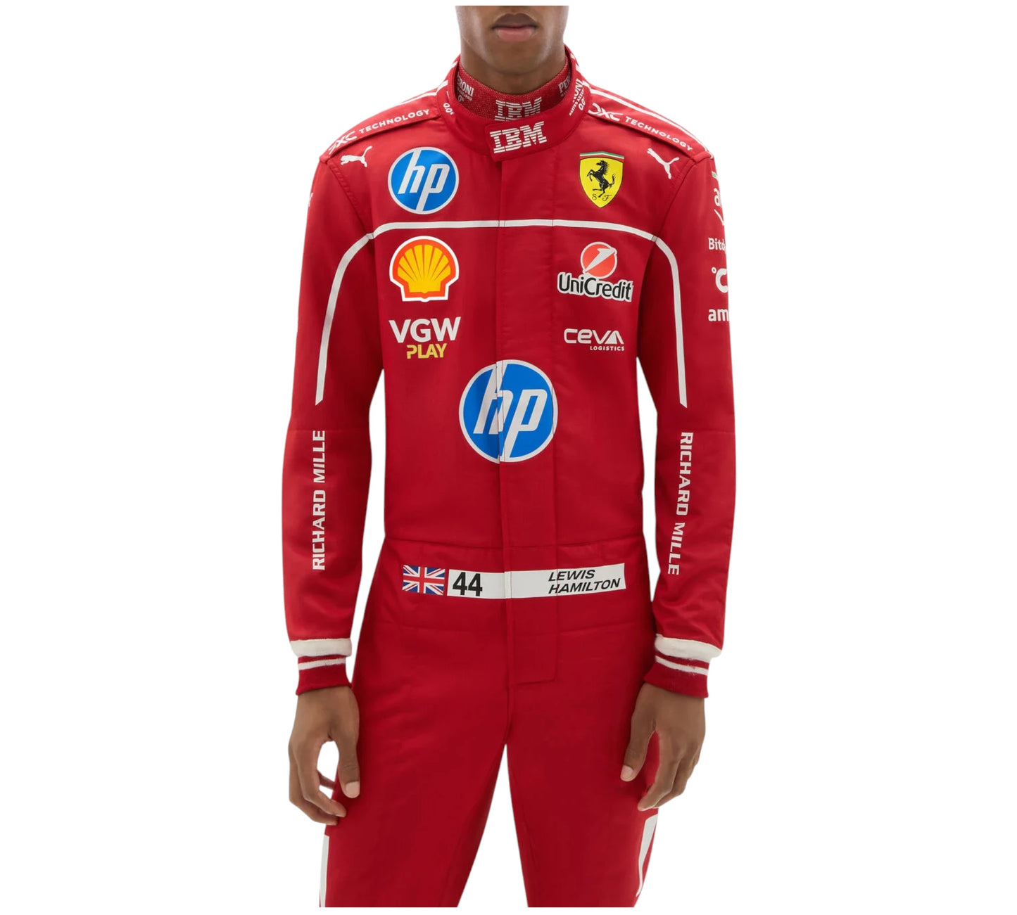 New 2025 Lewis Hamilton Scuderia Ferrari HP F1 Racing Suit
