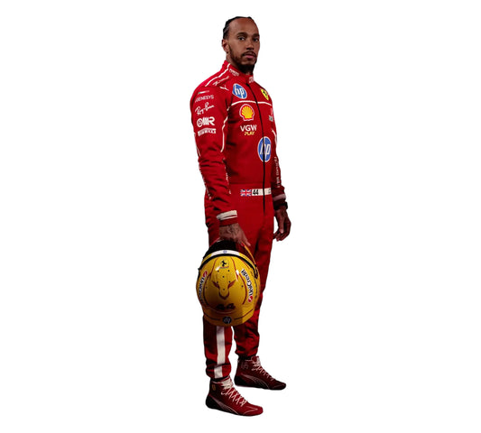 New 2025 Lewis Hamilton Scuderia Ferrari HP F1 Racing Suit