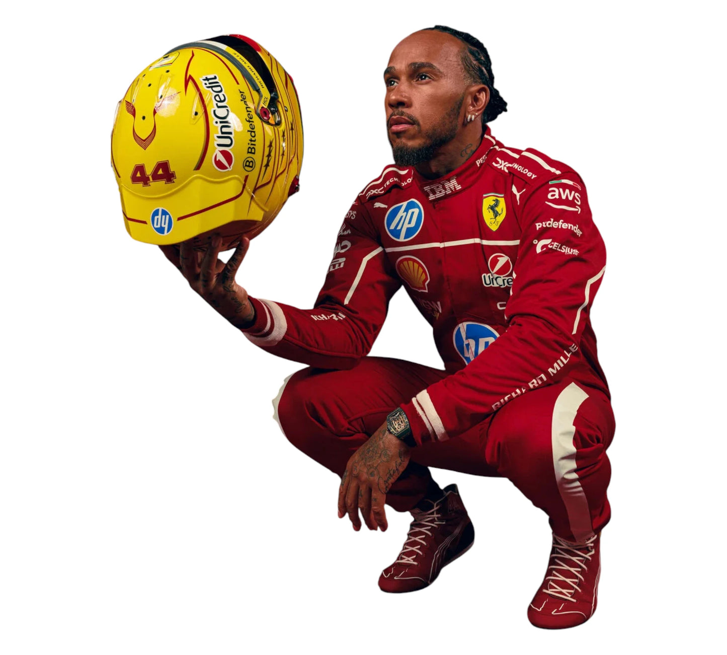 Lewis Hamilton Puma racing suit for Scuderia Ferrari

