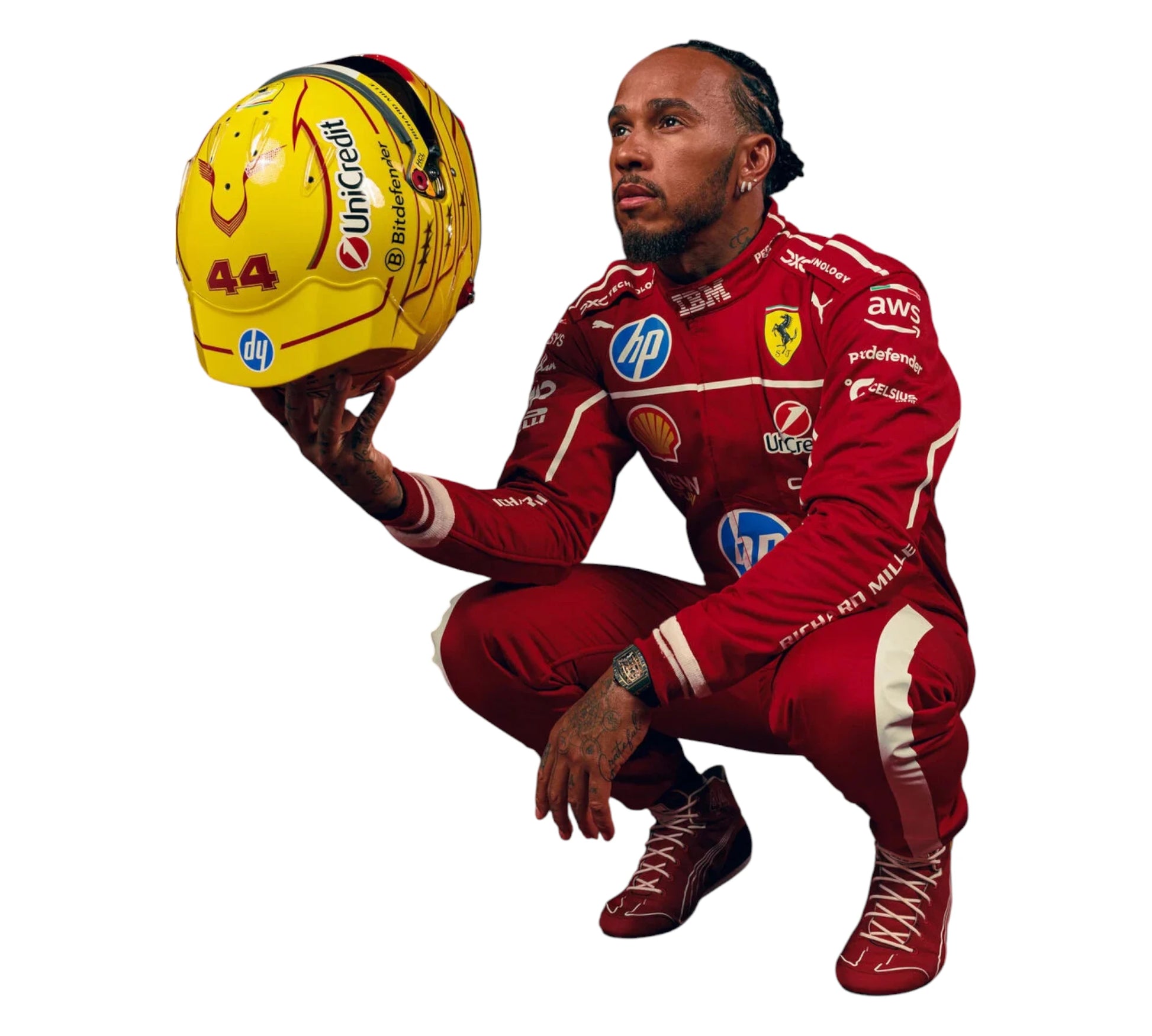 Lewis Hamilton Puma racing suit for Scuderia Ferrari

