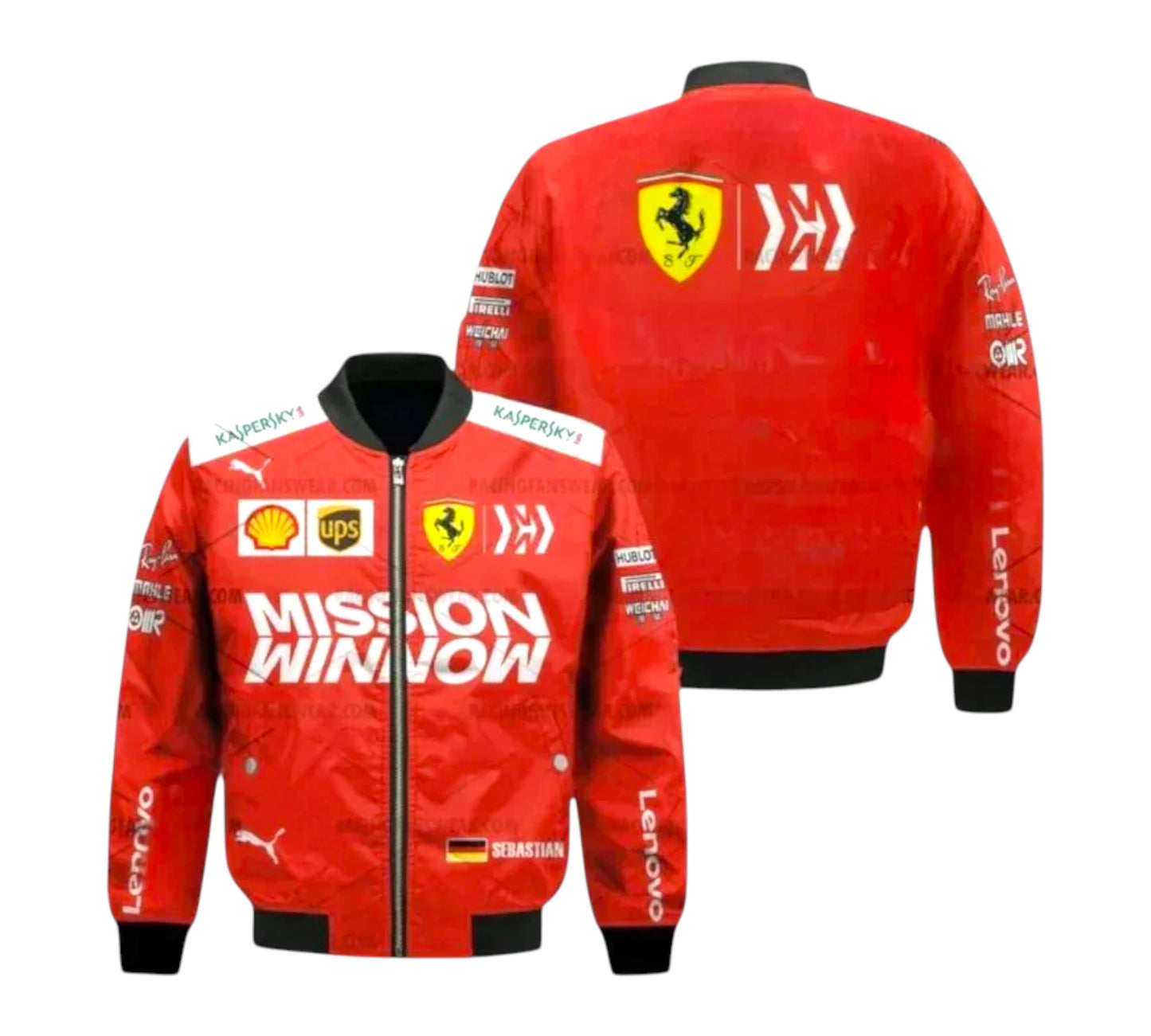 Sebastian Vettel Formula One Racing 2019 Mission Winnow Ferrari Vintage Jacket
