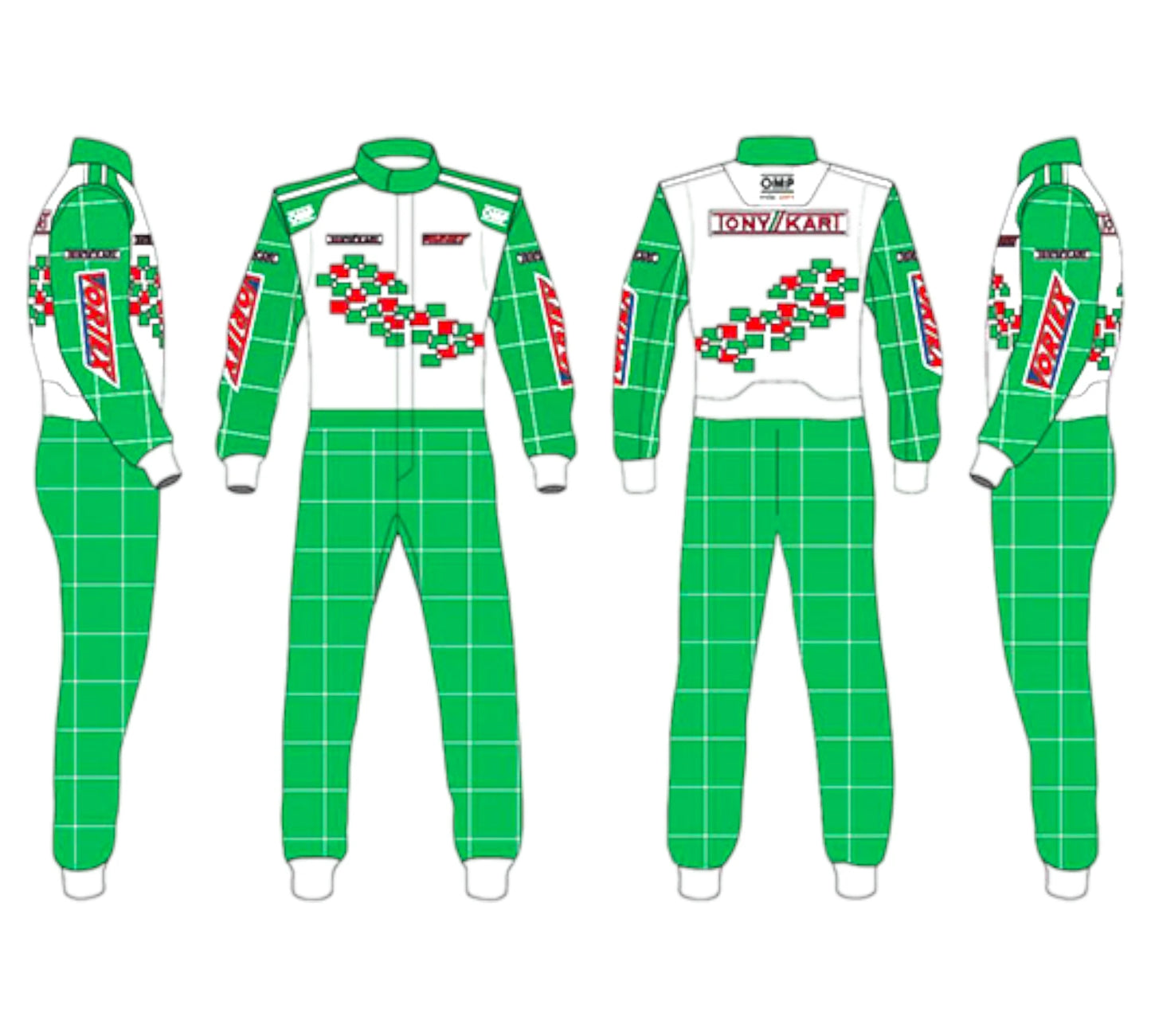 Tony Kart Sublimation Printed Overall Go Kart Driver Racing Suit