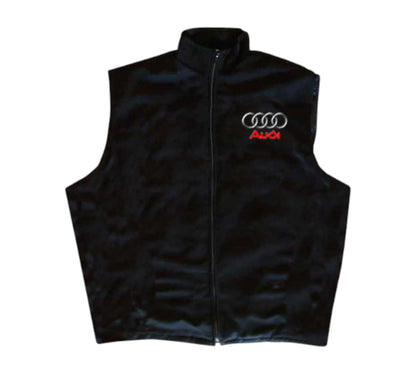 Black vest with Audi logo on a white background