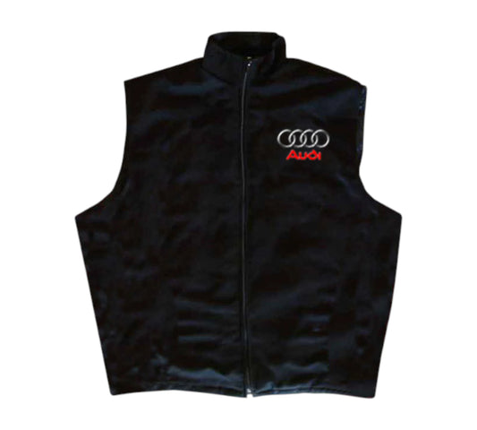 Black vest with Audi logo on a white background